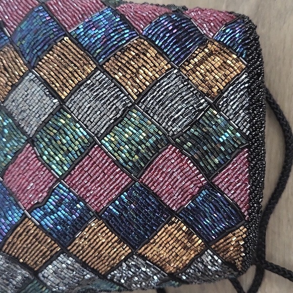 Vintage Henry Birks 90's Multicolour Beaded Evening Bag - Picture 2 of 12
